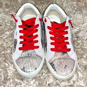 Steve Madden NEW Womens 7.5M NY90 Animal Print Star Leather Sneakers